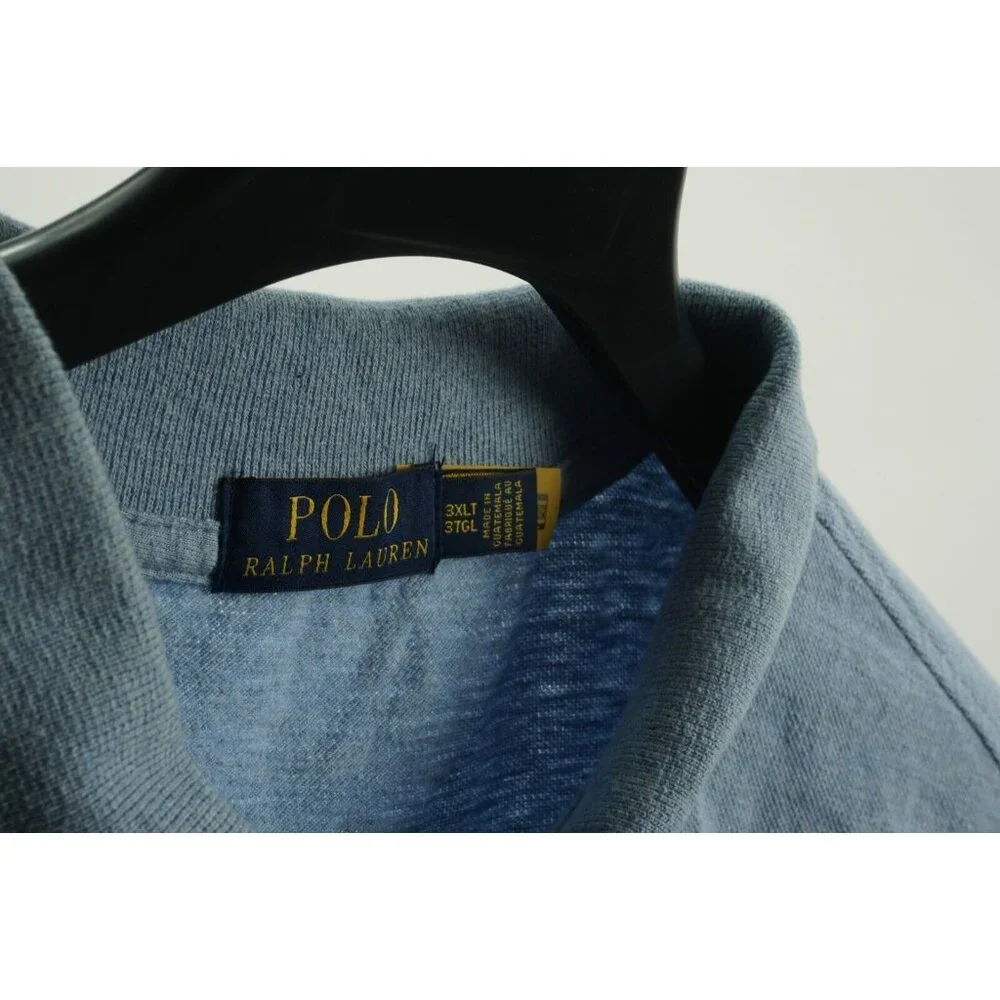 Polo Ralph Lauren Big Pony Men's 3XLT Short Sleeve Light Blue Pique Polo Shirt‎
